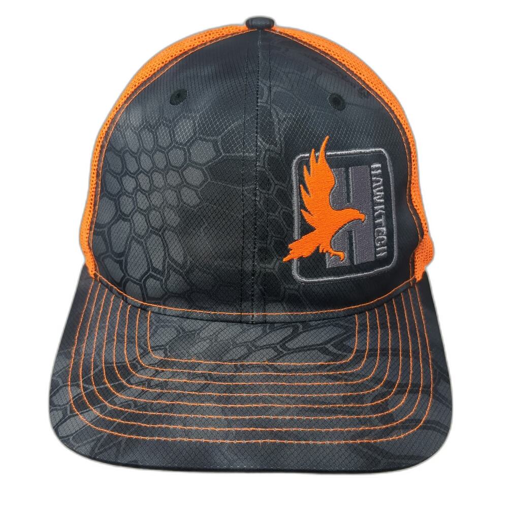 Richardson Trucker Hat Black Orange One Size Kryptek Typhon Camo Hawktech Mesh